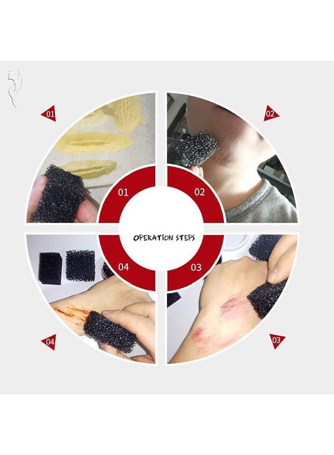 Go Ho 6 Colors Bruise Makeup Set for SFX,Bruises Wheel for Body Oil Paint Theatrical Halloween Fevstival,Face Paint Makeup Materials for Special Effects with Sponges - Image 4