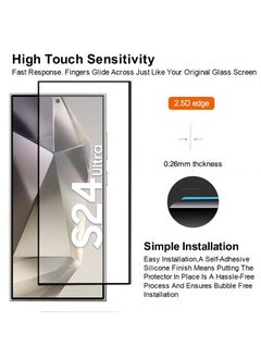 Generic Screen Protector for Samsung Galaxy S24 Ultra Tempered Glass Protector Full Glue Edge to Edge 9H Hardness Anti Fingerprint  Scratch Resistance Glass for Samsung Galaxy S24 Ultra  - Image 3
