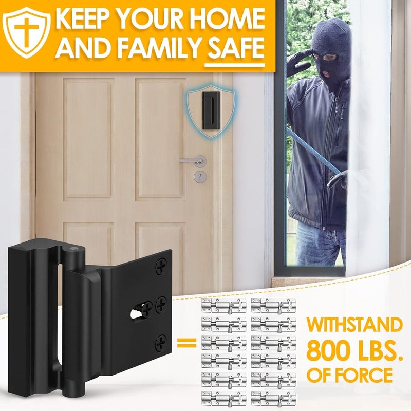 Ever Plus Home Security Door Reinforcement Lock - Child Proof High Security Door Lock Front Door Locks for Kids Safety Withstand 800 lbs Top Door Latch Lock Flip Door Guardian for Inward Swinging Inside Door - Image 5