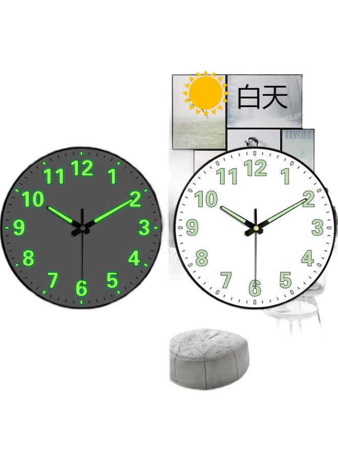 Peng Chuang Pengchuang Swiss Movement Luminous Wall Clock, Creative Bedroom Clock, Living Room Quartz Clock, Home Timepiece, Light Luxury Modern Wall Clock - Image 2