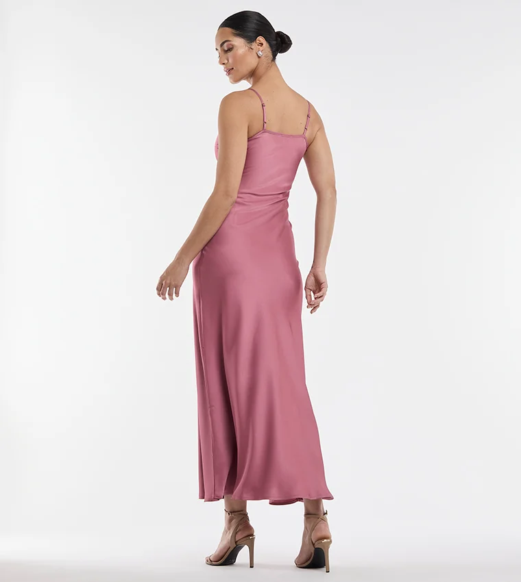 بي سي بي جي BCBG LONG SATIN SLIP DRESS