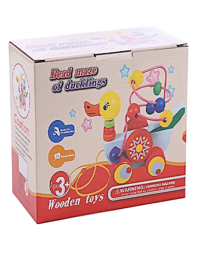 ألعاب خشبية بطة سحب على طول لعبة أطفال يتعلمون لعبة تعليمية للأطفال الصغار - Image 4