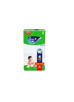 Fine Baby Large Baby Diapers (Size Four) 58 Pcs 