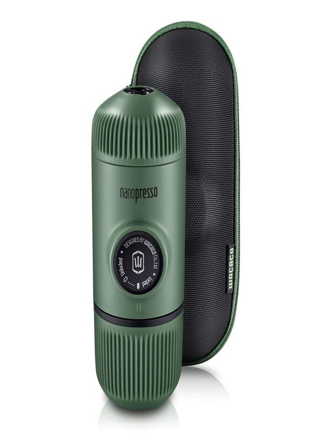 WACACO Nanopresso Portable Espresso Maker Bundled with Protective Case, Upgrade Version of Minipresso, Mini Travel Coffee Machine, Perfect for Camping, Travel and Office (Elements Moss Green) - Image 1