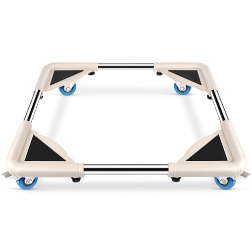 SPACECARE Mobile Roller with 4 Locking Wheels - Adjustable Furniture Dolly Washing Machine Stand Refrigerator Base Moving Cart - Image 1