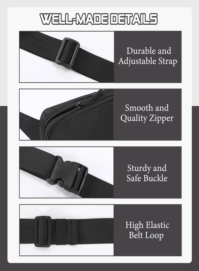 موكو حقائب خصر من موكو للنساء والرجال، حقائب خصر أنيقة للجري، حقيبة صغيرة كروسبودي مع حزام قابل للتعديل للجري والتمارين الرياضية والسفر والمشي لمسافات طويلة وركوب الدراجات، أسود - Image 5