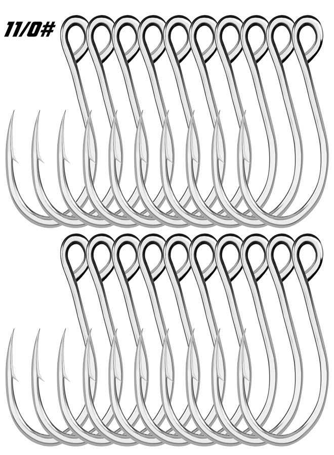Proberos 20 PCS Fishing Hook High Carbon Steel Barbed Hook Extra Strong Hook for Saltwater Freshwater Fishing - Image 4