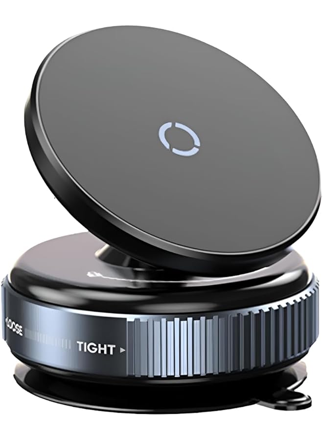 Green Tiger Portable 360° Magnetic Phone Holder – Swivel Lock Vacuum Suction Mount for Car, Mirror, Wall, Gym – Universal Phone Stand for iPhone & Android (Black)