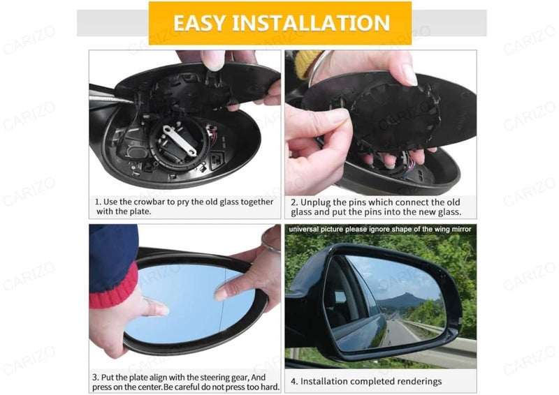 CARIZO ® Right/Driver Side Rear View Mirror Glass Compatible for Mahindra XUV-300 (Non Heated) - Image 4
