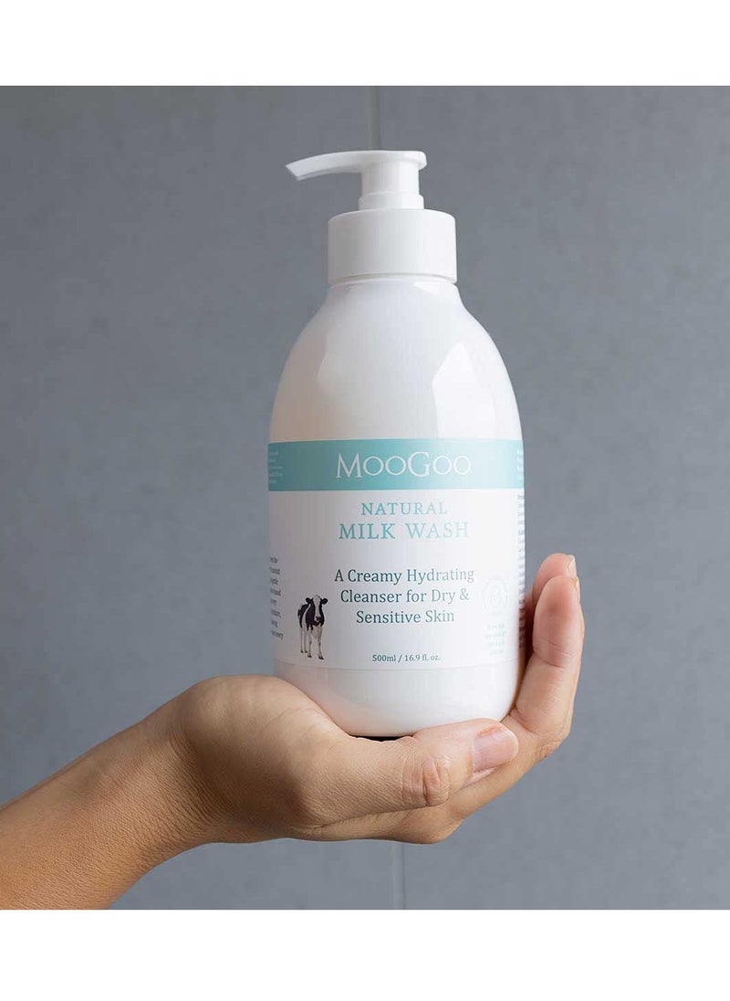 MOOGOO MooGoo Milk Wash - Natural Creamy Body Wash & Cleanser, Soap-free, SLS-Free. For Dry, Sensitive Skin, 500ml / 16.9 fl. oz.  - Image 4