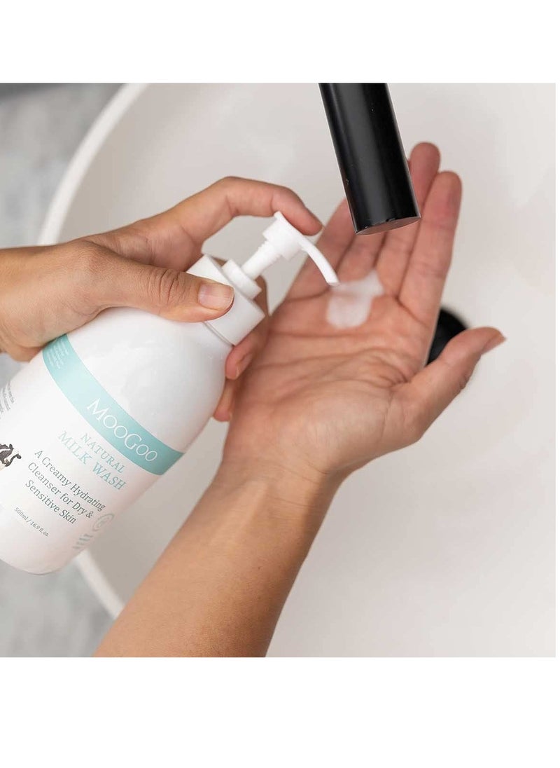 MOOGOO MooGoo Milk Wash - Natural Creamy Body Wash & Cleanser, Soap-free, SLS-Free. For Dry, Sensitive Skin, 500ml / 16.9 fl. oz.  - Image 3