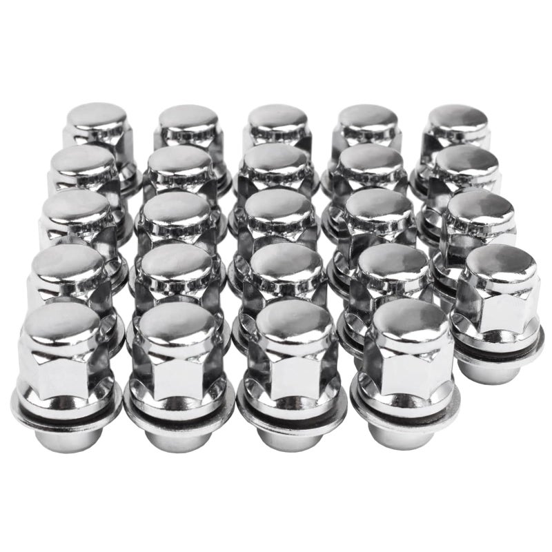Reeauto 12x1.5 Lug Nuts 20 Pcs Chrome Closed End Mag Style Lug Nuts with Washer 13/16" (21mm) Hex Compatible with Toyota Camry/Corolla/Tacoma Lexus - Image 1