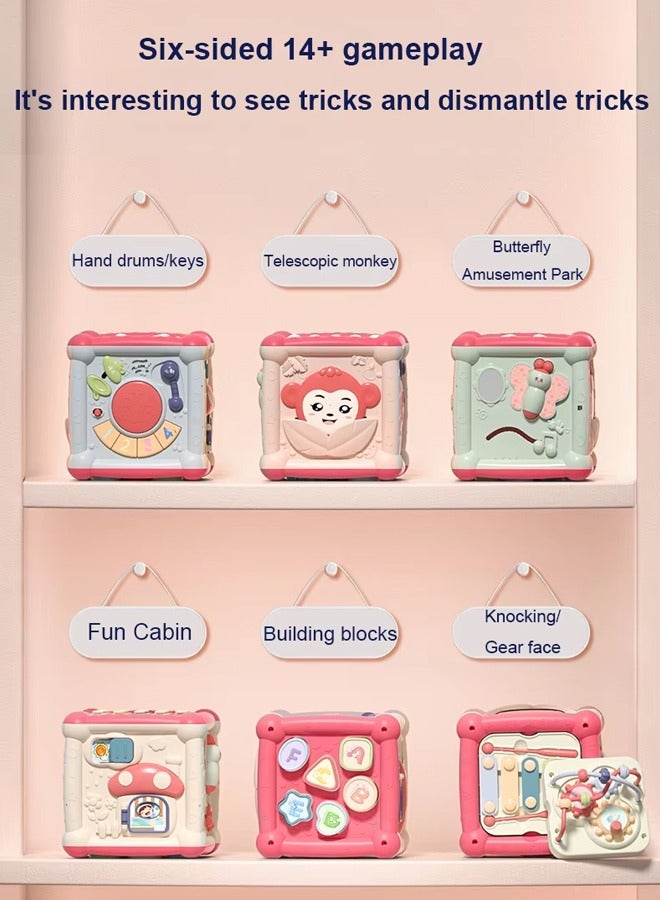 Musical Educational Learning Toy Music Hand Drum  Children's  Early Development Toys Hexahedron Intelligent Toy   Multi-Function Activity Cube Toy for Baby  With Light and Music Early Educational Ac - Image 3