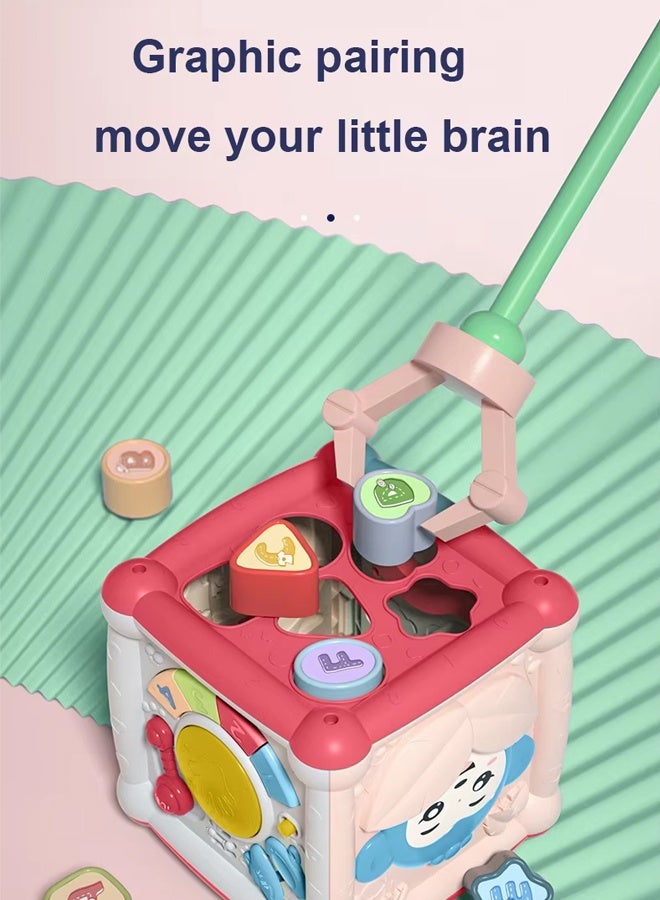 Musical Educational Learning Toy Music Hand Drum  Children's  Early Development Toys Hexahedron Intelligent Toy   Multi-Function Activity Cube Toy for Baby  With Light and Music Early Educational Ac - Image 5