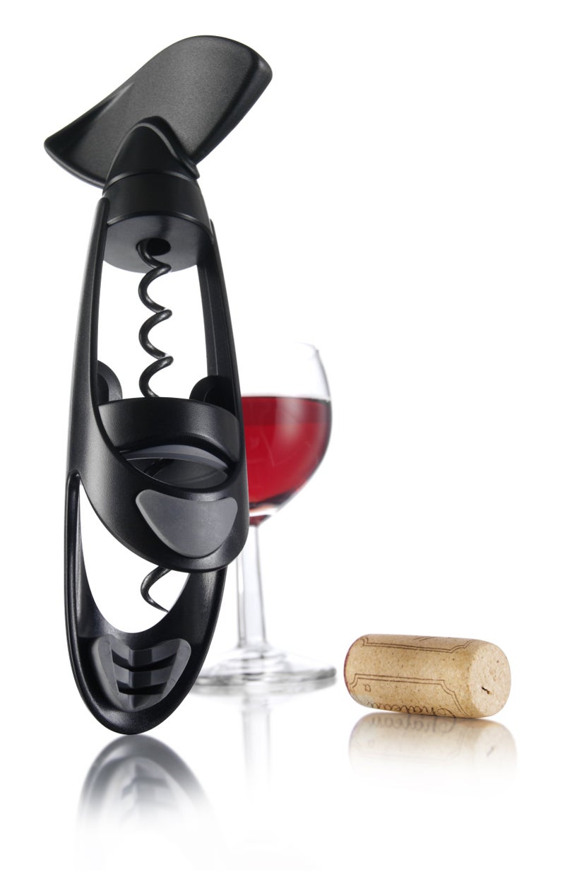 Vacu Vin Twister Corkscrew EasyTurn Wine Opener with Comfortable Grip Removes Corks Smoothly in One Motion Manual Corkscrew for Natural Synthetic Corks Durable Ergonomic Design