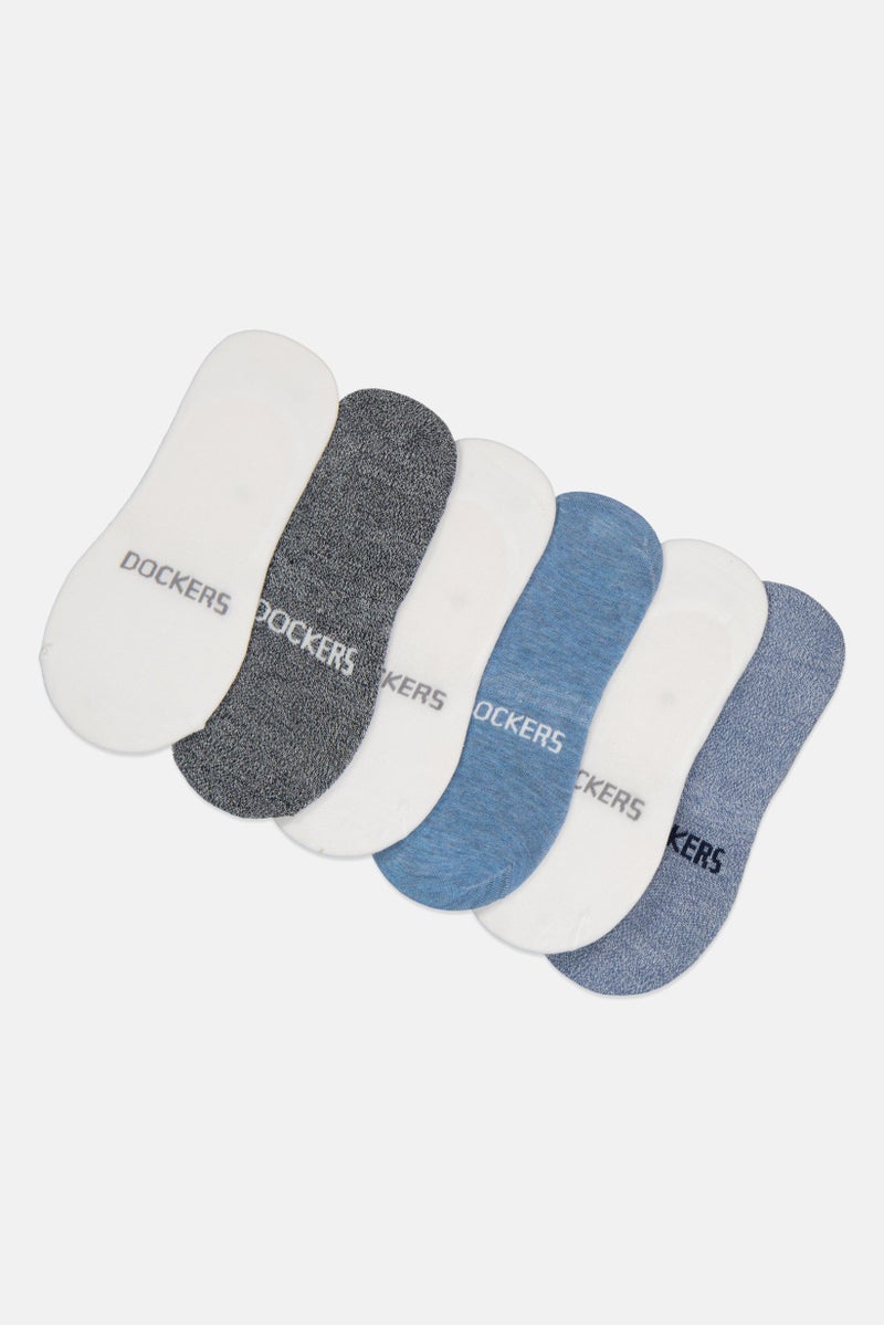 DOCKERS Men 6 Pairs Brand Logo Silicone Heel Grip Socks, Multicolor  - Image 1