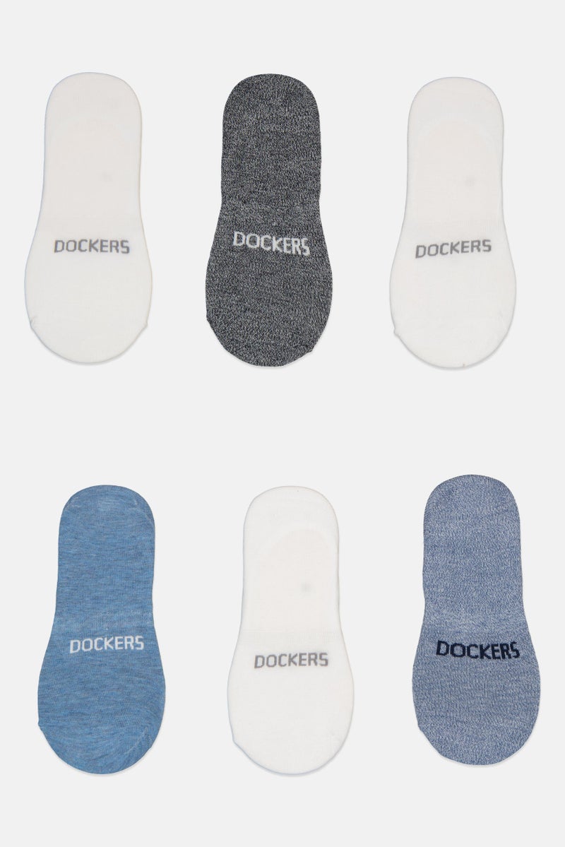 DOCKERS Men 6 Pairs Brand Logo Silicone Heel Grip Socks, Multicolor  - Image 2