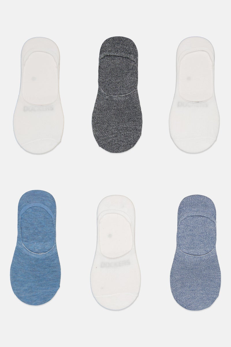DOCKERS Men 6 Pairs Brand Logo Silicone Heel Grip Socks, Multicolor  - Image 4