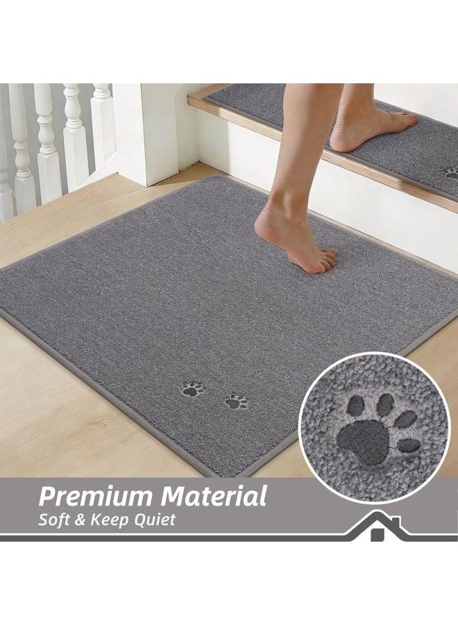BEQHAUSE Stair Landing Rug Non-Slip 30"x30", Square Stair Landing Mats for Stairs Washable, Carpet Stair Treads Matching Mats for Wooden Steps Indoor Landing Rugs for Kids Elders Pets, Grey - Image 3