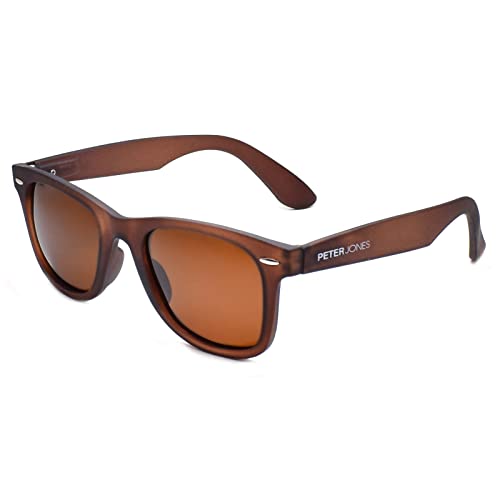 Peter Jones Brown Unisex Polarized Wayfarer Sunglasses (POL8223BW) - Image 4
