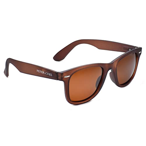 Peter Jones Brown Unisex Polarized Wayfarer Sunglasses (POL8223BW) - Image 1