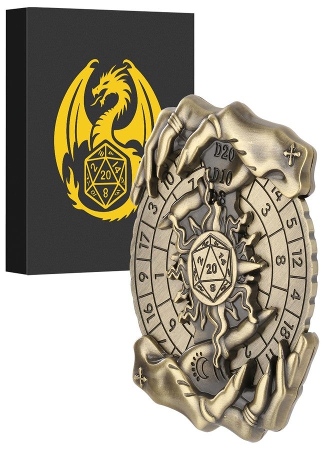 Keller & Weber Spinner DND Dice Set, Metallic D&D Dice, Magic Hand Roulette Dice Spinner for DND Dice Set, D&D Gifts with Gift Box, Role Playing Game Board Game Accessories, Bronze - Image 2