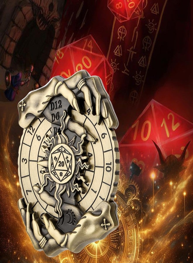 Keller & Weber Spinner DND Dice Set, Metallic D&D Dice, Magic Hand Roulette Dice Spinner for DND Dice Set, D&D Gifts with Gift Box, Role Playing Game Board Game Accessories, Bronze - Image 5