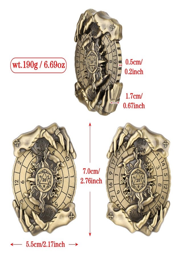 Keller & Weber Spinner DND Dice Set, Metallic D&D Dice, Magic Hand Roulette Dice Spinner for DND Dice Set, D&D Gifts with Gift Box, Role Playing Game Board Game Accessories, Bronze - Image 3