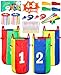 Eocolz Outdoor Carnival Games Potato Sack Bags for Kids Adults Egg Spoon Relay Race 3 Legged Race Bands Catch Tail Games Birthday Party Field Day Family Day Yard Lawn Easter Fall Festival Games - Image 3