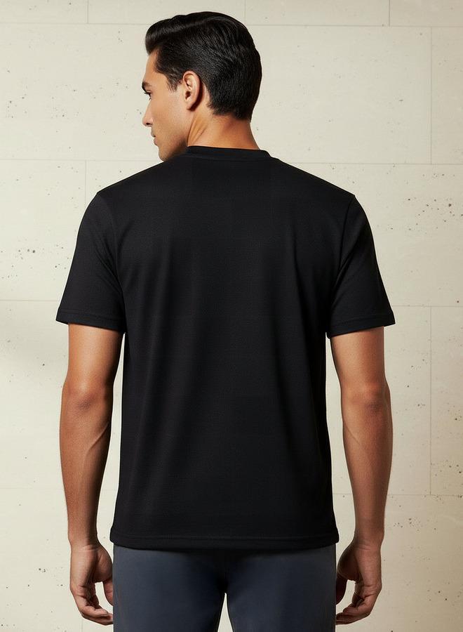 Splash FAV Men Regular Fit Henley Neck Short Sleeves Pique T-shirt - Image 3