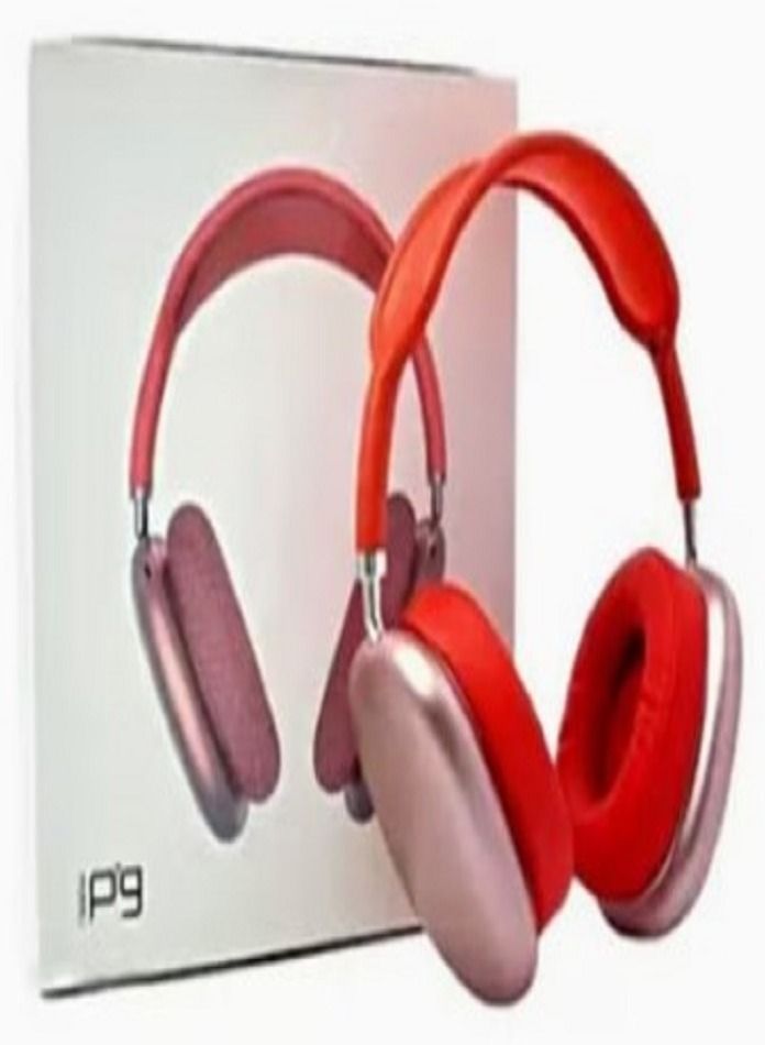 بي 9 سماعة رأس p9 بتصميم يغطي الأذن بخاصية البلوتوث أحمر - Image 3