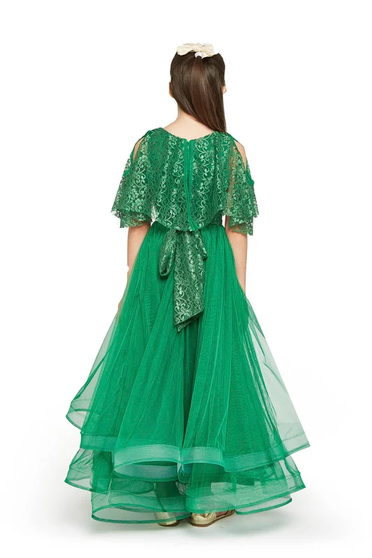 Amri Green Lace Overlay Dress