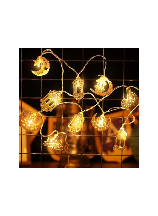 The Bros Ramadan Decorations String Lights, 10 Feet 20 LEDs Copper Metal Ramadan Eid String Light, Battery Operated Lights for Ramadan Mubarak Kareem Indoor Outdoor Decor Home Decoration Party (001)  - Image 3