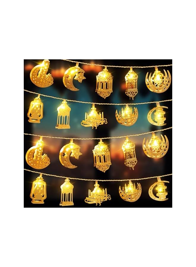The Bros Ramadan Decorations String Lights, 10 Feet 20 LEDs Copper Metal Ramadan Eid String Light, Battery Operated Lights for Ramadan Mubarak Kareem Indoor Outdoor Decor Home Decoration Party (001)  - Image 2