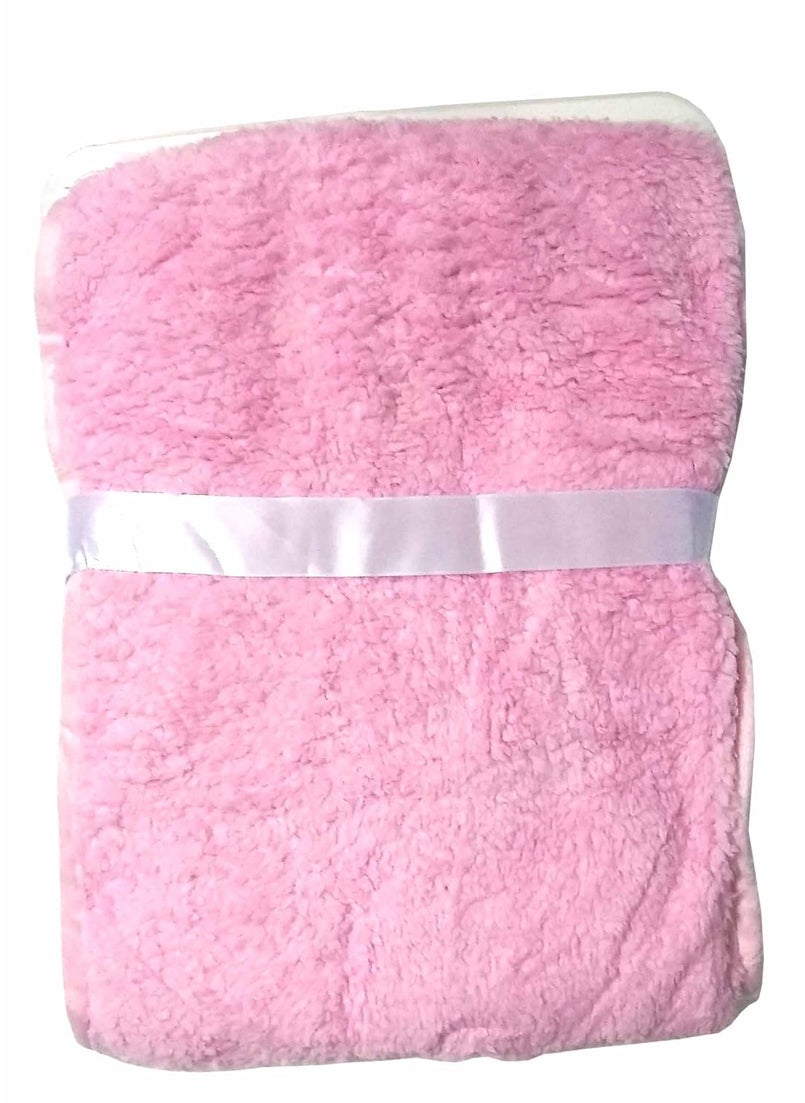 N&M - N&M Double Layer Velvet Fleece Newborn Printed Baby Blanket with Hood (PinkFlower) - Image 1