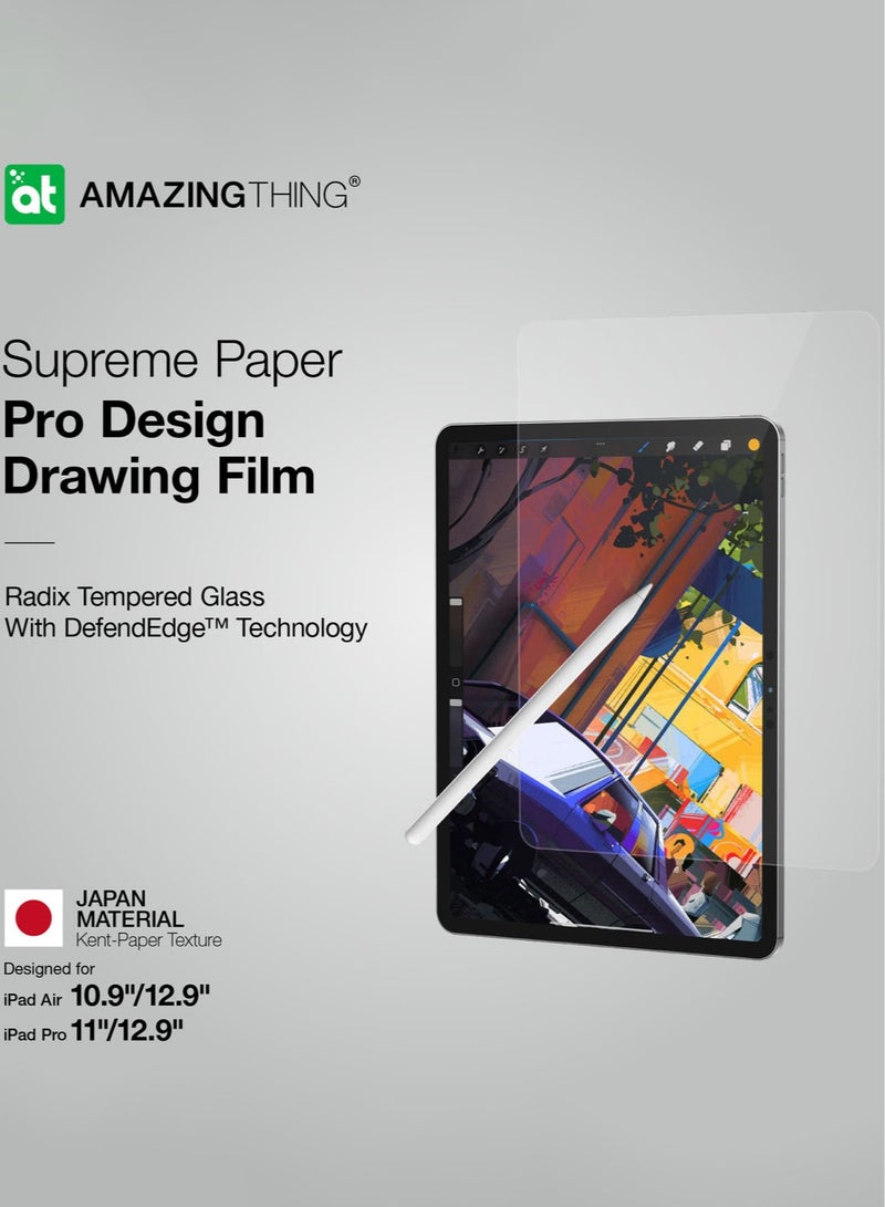 Amazing Thing Supreme Paper PRO Design Drawing Film for iPad Air 13 inch M2 (2024) Screen Protector with Kent Paper Texture simulation for Sketching/Drawing/Writing