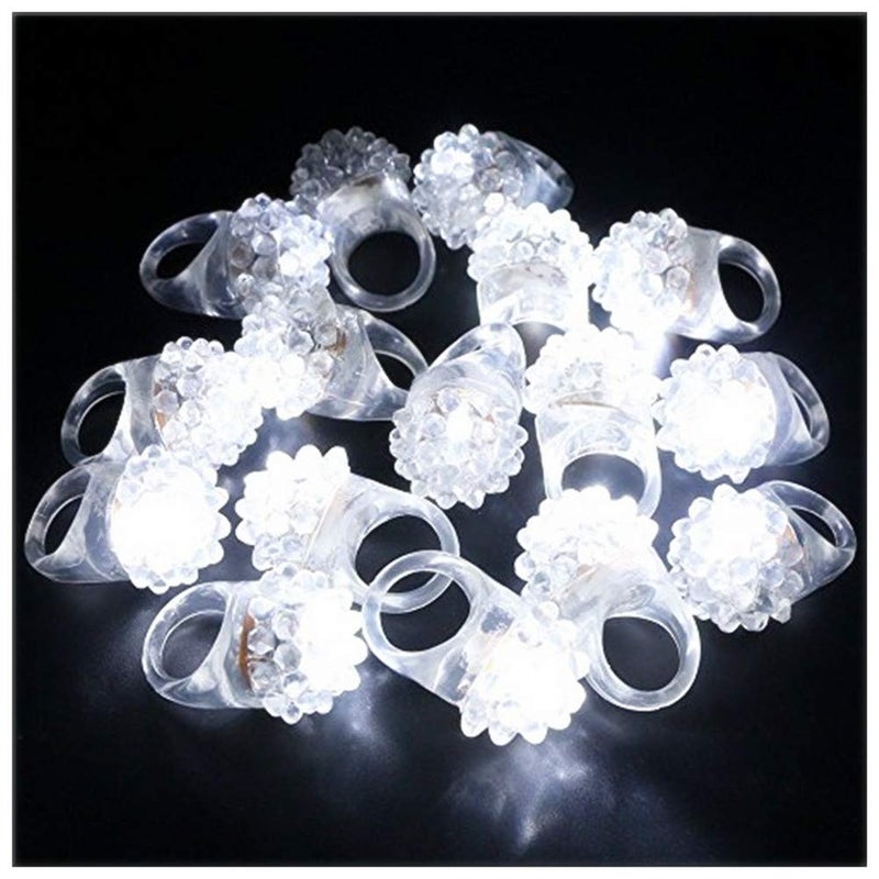 LACGO 60 PCS Flashing LED Lights up Rings Bumpy Jelly Glow in the Dark Colorful Rubber Blinking Rings Gift Toys Prizes for Adults Party Favors Halloween Christmas - Image 4