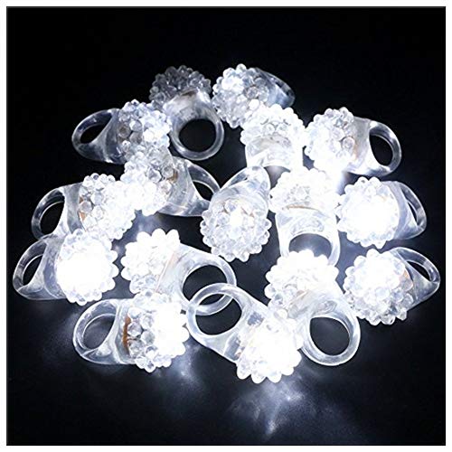 LACGO 60 PCS Flashing LED Lights up Rings Bumpy Jelly Glow in the Dark Colorful Rubber Blinking Rings Gift Toys Prizes for Adults Party Favors Halloween Christmas - Image 1