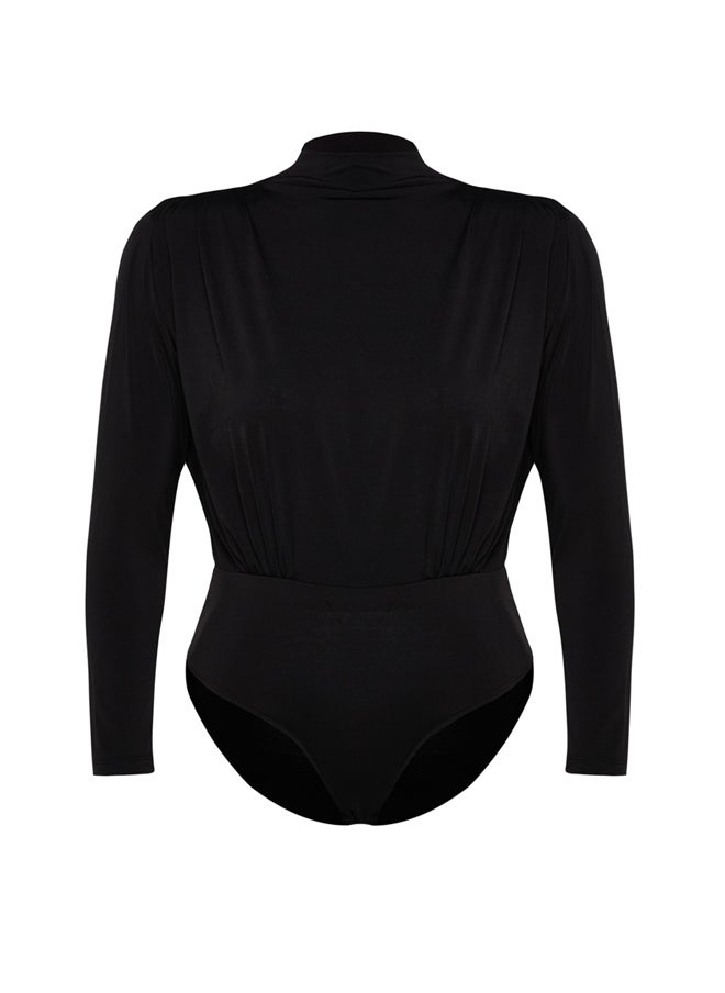 trendyol - Black Knitted Blouse with Padded Sleeves TBBAW24CS00001 - Image 1