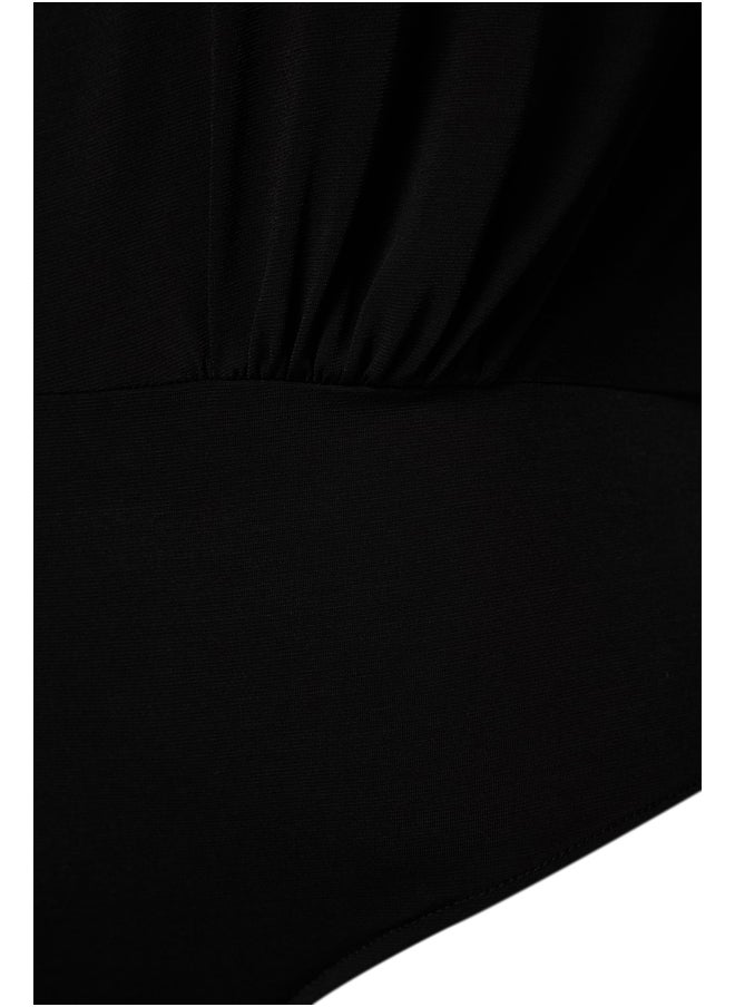 trendyol - Black Knitted Blouse with Padded Sleeves TBBAW24CS00001 - Image 1