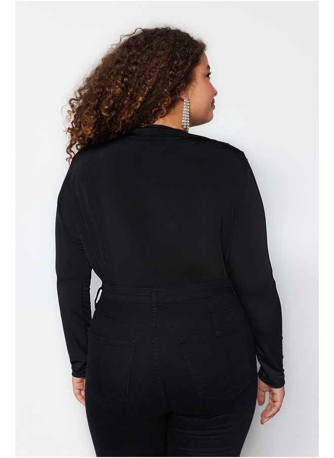 trendyol - Black Knitted Blouse with Padded Sleeves TBBAW24CS00001 - Image 1