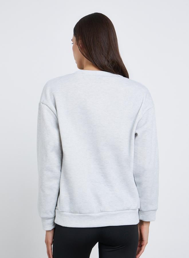 ستايلي سويت شيرت واسع مطرز بكتابة - Image 5