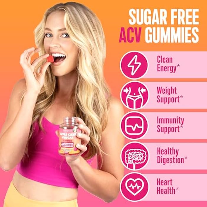 SkinnyBoost Sugar Free Apple Cider Vinegar Gummies-30 ct-Made with The Mother Plus B Vitamins, Calcium, Magnesium, Folate, Pomegrante and Beet Juice, All Natural, Made in The USA - Image 5