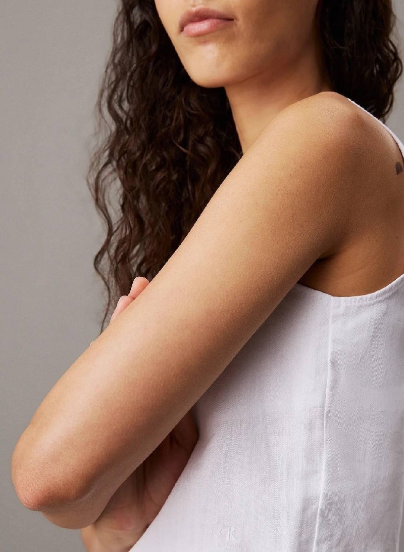 كالفن كلاين جينز قطعة علوية من نسيج تويل القطن والكتان الناعم - Image 3