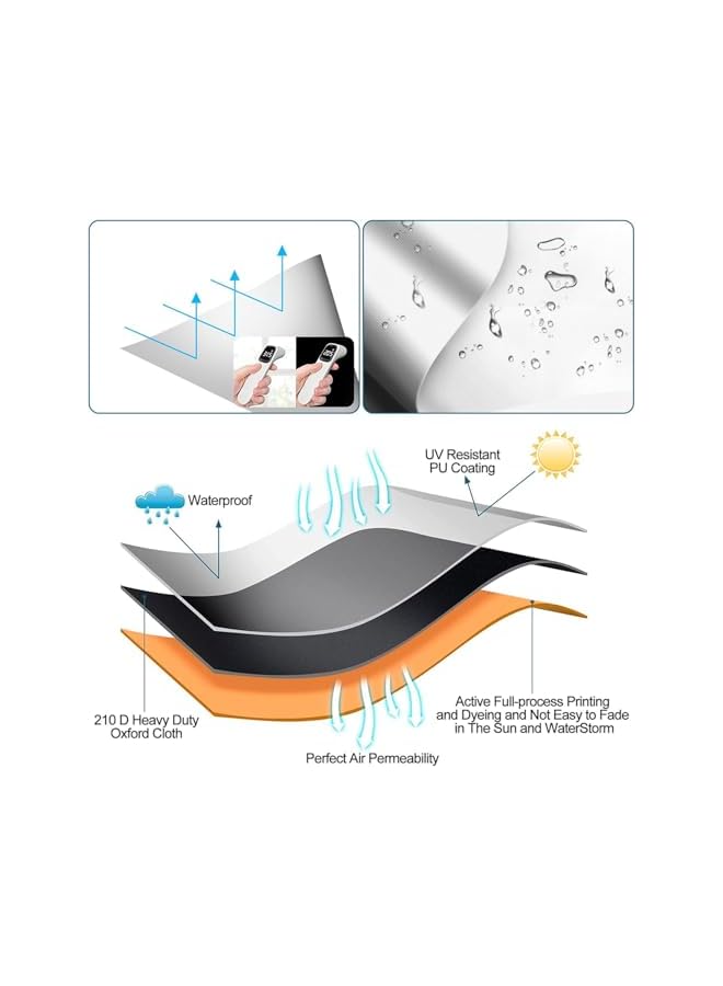 The Bros ستارة تعتيم، 170x180 سم ستارة تعتيم محمولة، ستائر مؤقتة بلا حفر، غرفة نوم، حضانة، علية، سفر، سيارة RV - Image 2