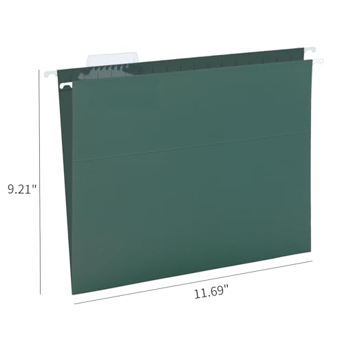 HERKKA Extra Capacity Hanging File Folders, 30 Pack Reinforced Letter Size Hanging Folders with Heavy Duty 0 Inch Expansion, Designed for Bulky Files, Green - Image 2