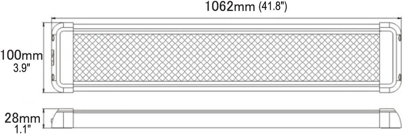 Lightronic LED Interior Light Fixture 41.8", High Light-Output Low Current Draw, 6000K Cool-White Wide Flood Beam, 12V/24V DC, On/Off Rocker Switch, Surface Mount for RV & Utility Vehicles, 1-Pack - Image 2