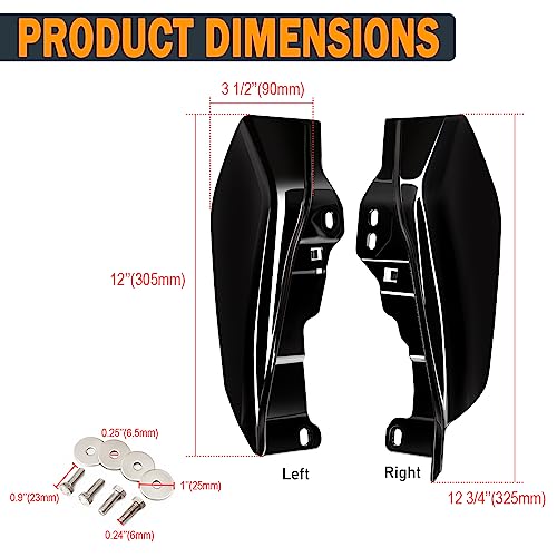 PBYMT Mid Frame Air Deflector Compatible for Harley Touring Road King Street Electra Glide 2009-2024 (Vivid Gloss Black) - Image 2