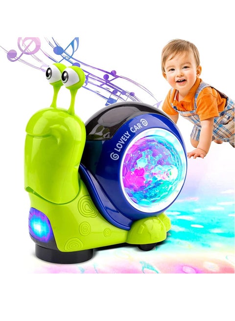 Baby Crawling Musical Toy, Babies Dancing Early Learning Educational Toys, Interactive Musical Light up Crawling Toys, Automatically Avoid Obstacles, for Babies, Toddlers, Kids