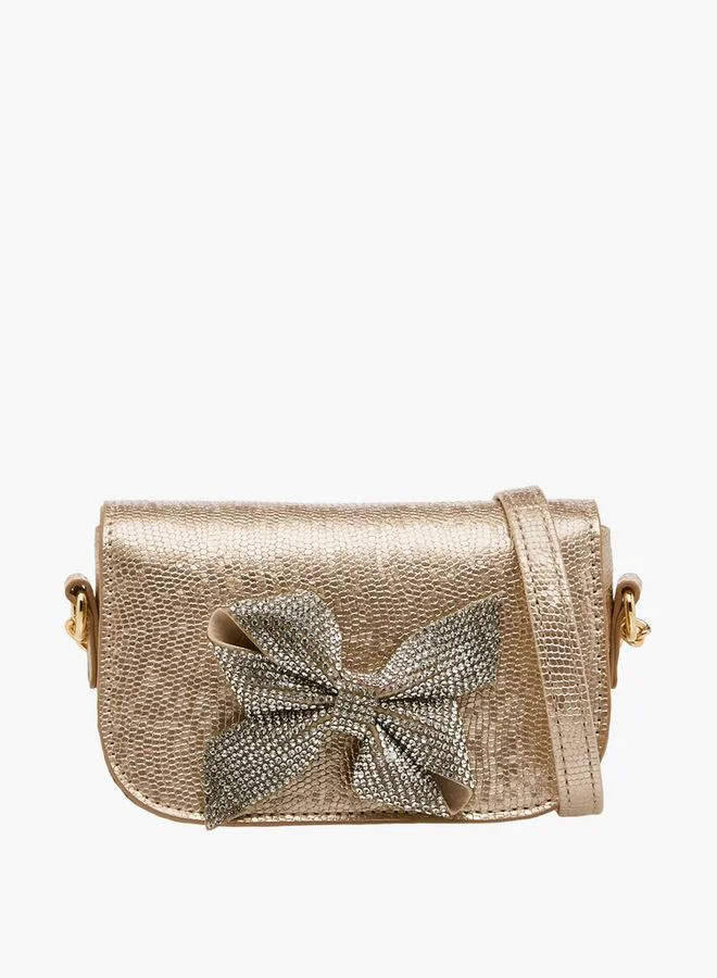 Celeste Bow Embellished Crossbody Bag with Chain Strap Ramadan Collection